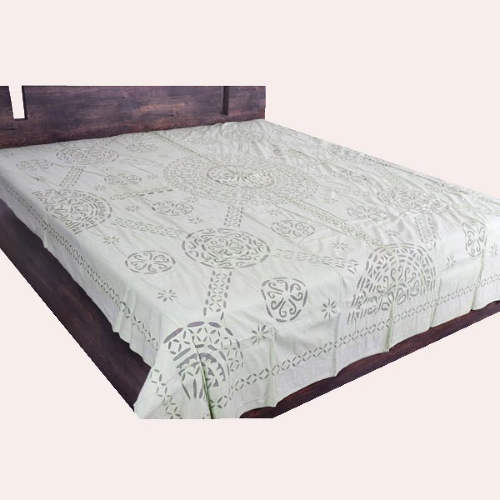 Handmade Antique Design Cut Work Bedsheet