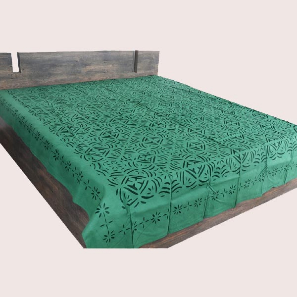 Handmade Antique Design Cut Work Bedsheet