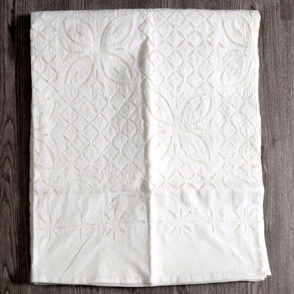 Handmade Antique Design Cut Work Bedsheet