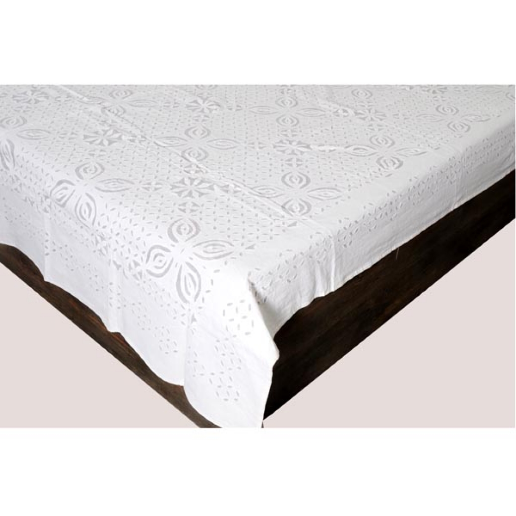 Handmade Antique Design Cut Work Bedsheet
