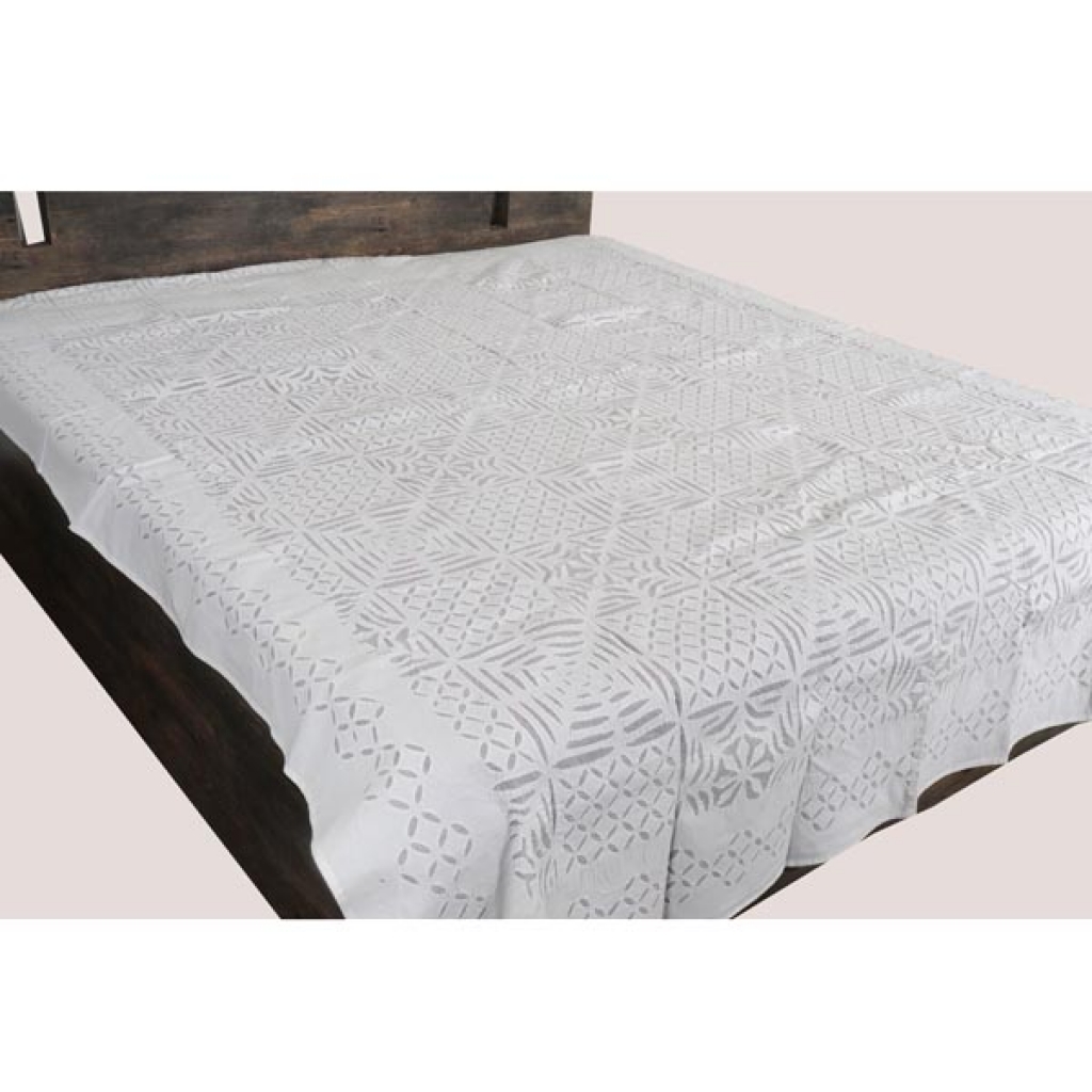 Handmade Antique Design Cut Work Bedsheet