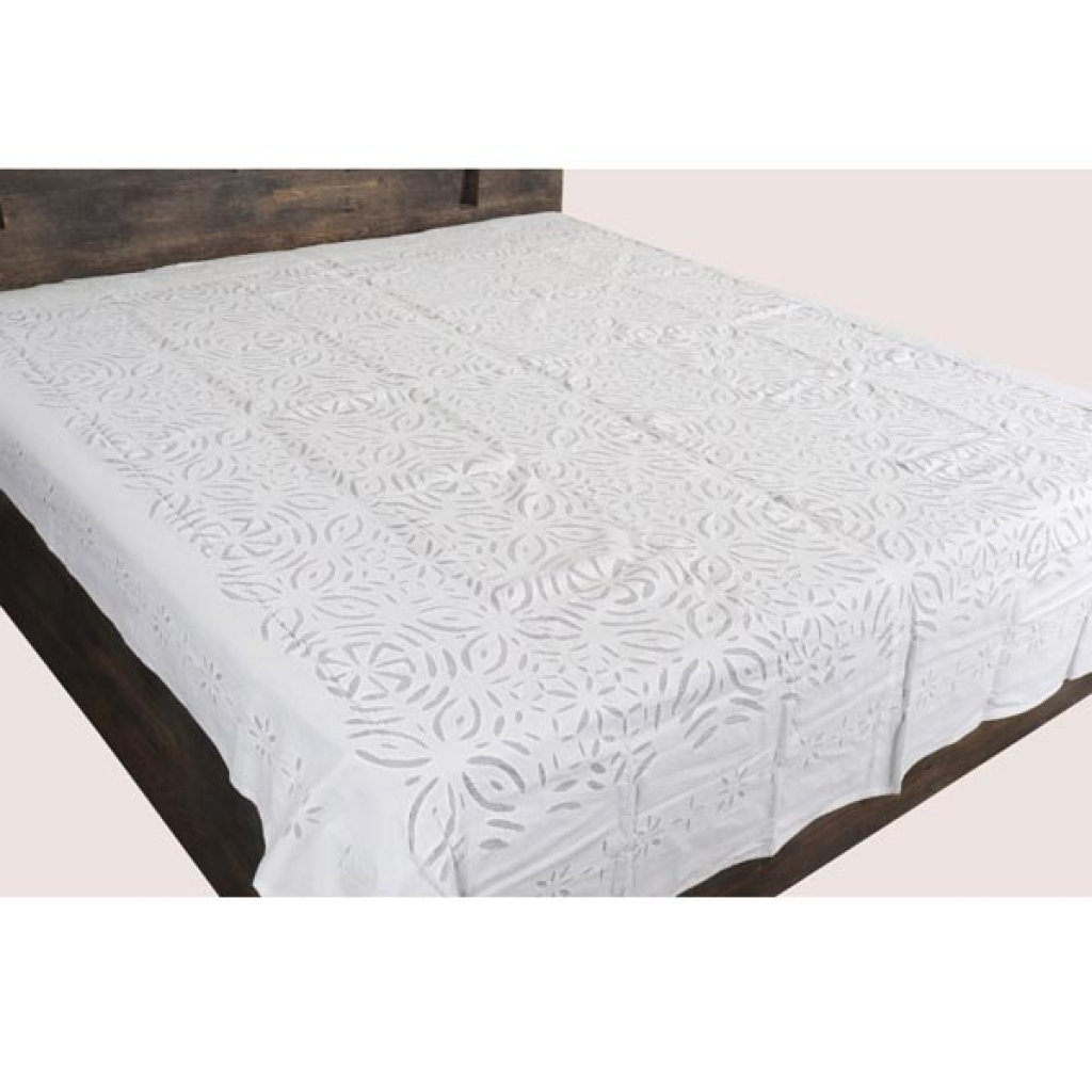 Handmade Antique Design Cut Work Bedsheet
