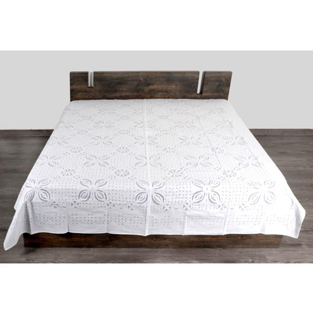 Handmade Antique Design Cut Work Bedsheet