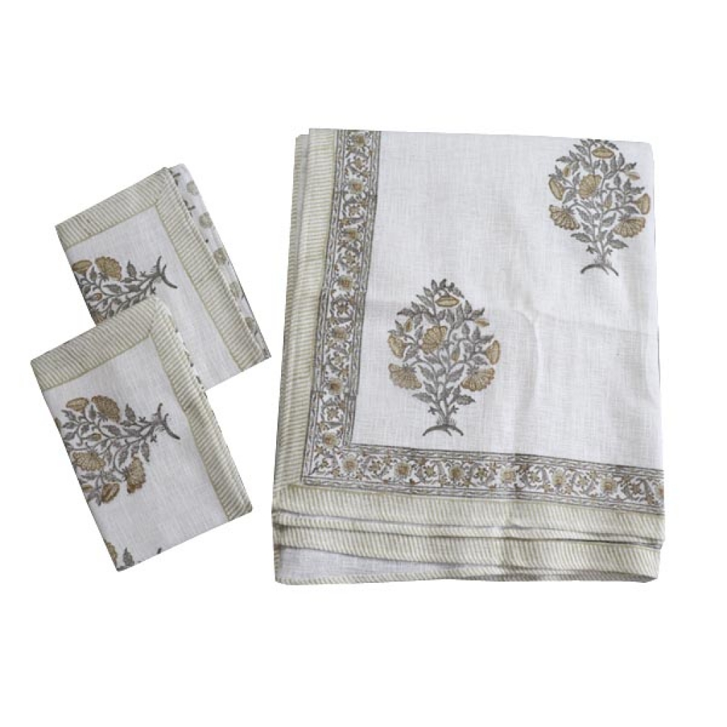 HANDMADE TNT COTTON BLOCK PRINTED BEDCOVER