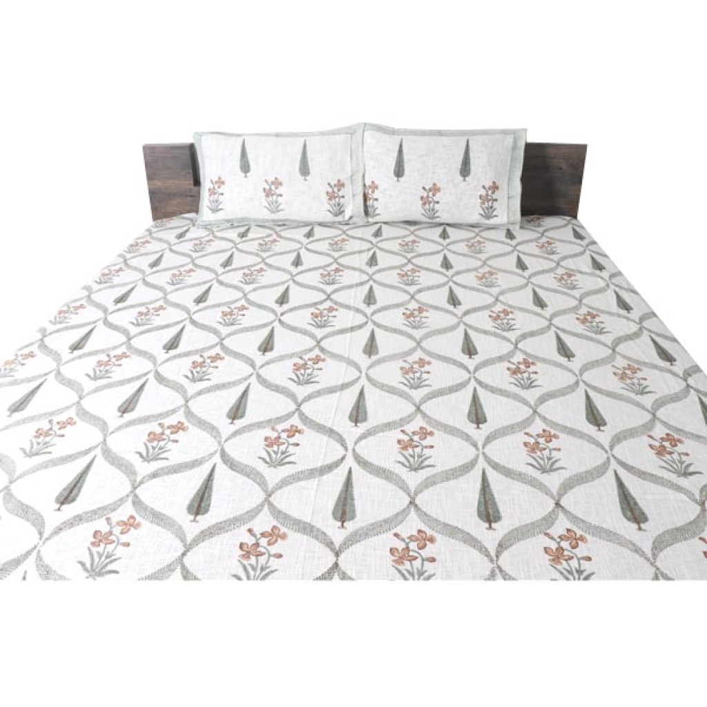 HANDMADE TNT COTTON BLOCK PRINTED BEDCOVER