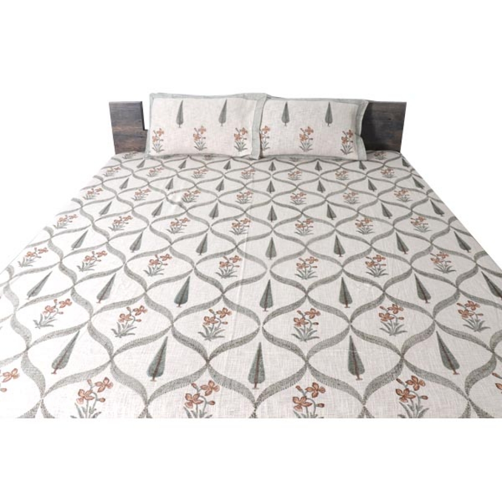 HANDMADE TNT COTTON BLOCK PRINTED BEDCOVER