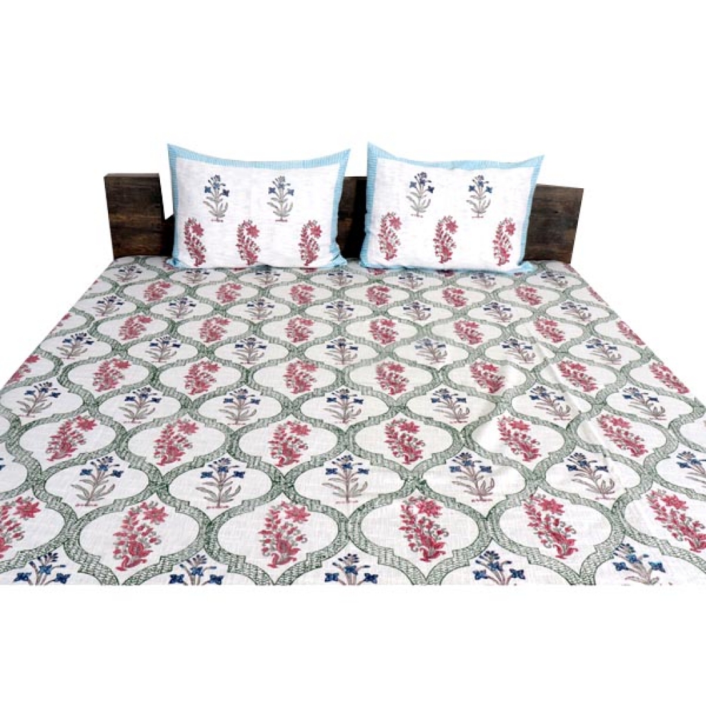 HANDMADE TNT COTTON BLOCK PRINTED BEDCOVER