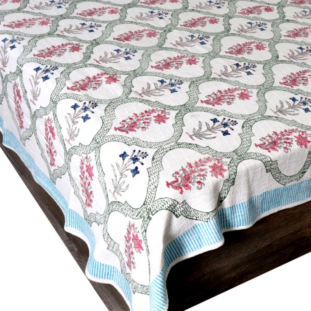 HANDMADE TNT COTTON BLOCK PRINTED BEDCOVER