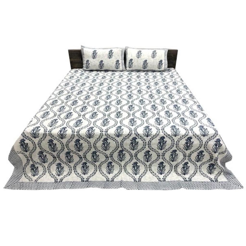 HANDMADE TNT COTTON BLOCK PRINTED BEDCOVER