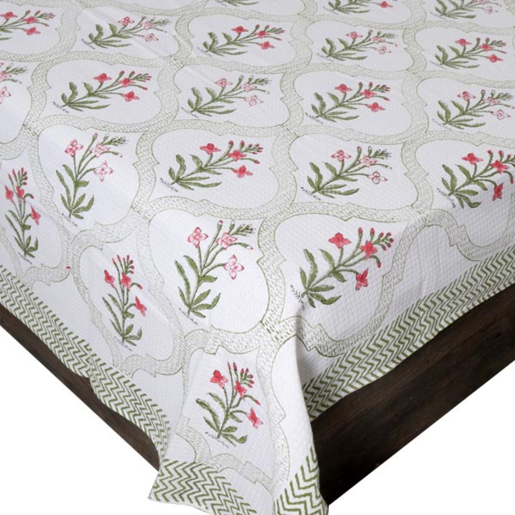 INDIAN WAFFLE COTTON BLOCK PRINTED BEDSHEET
