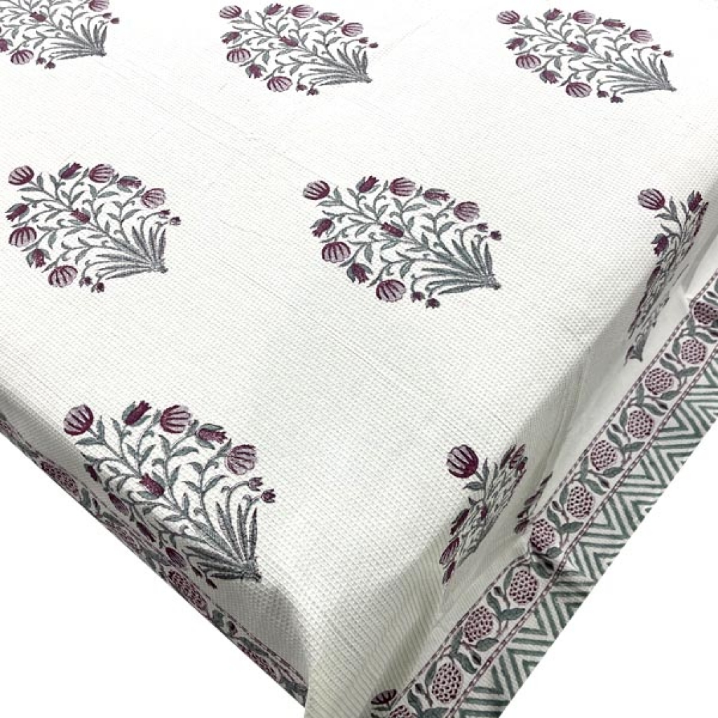 INDIAN WAFFLE COTTON BLOCK PRINTED BEDSHEET