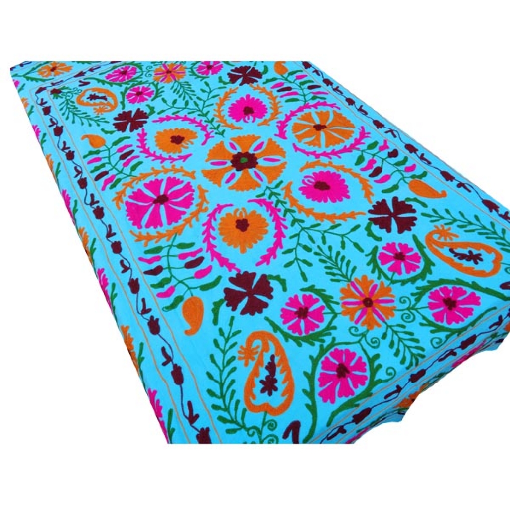 HANDMADE EMBROIDARY WORK COTTON SUZANI BEDCOVER