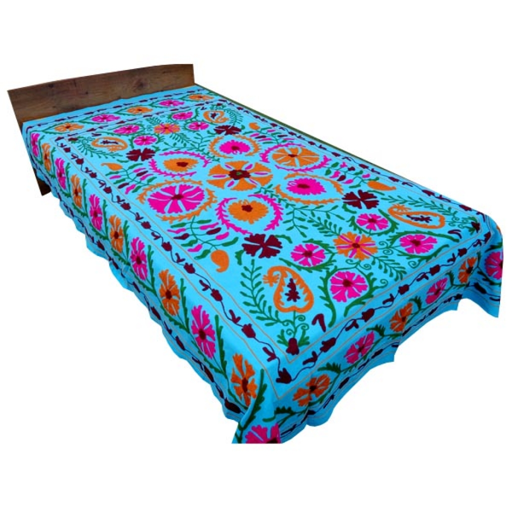 HANDMADE EMBROIDARY WORK COTTON SUZANI BEDCOVER