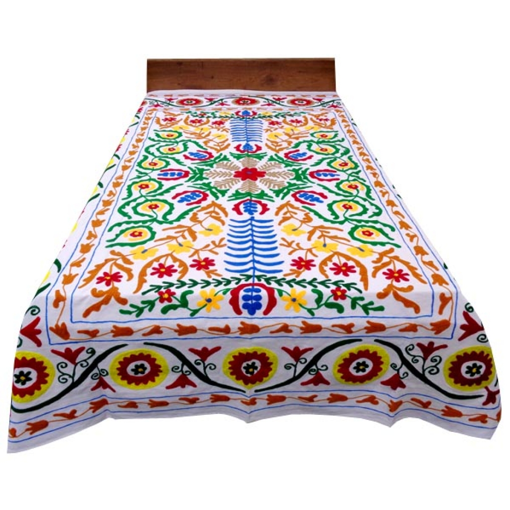 HANDMADE EMBROIDARY WORK COTTON SUZANI BEDCOVER