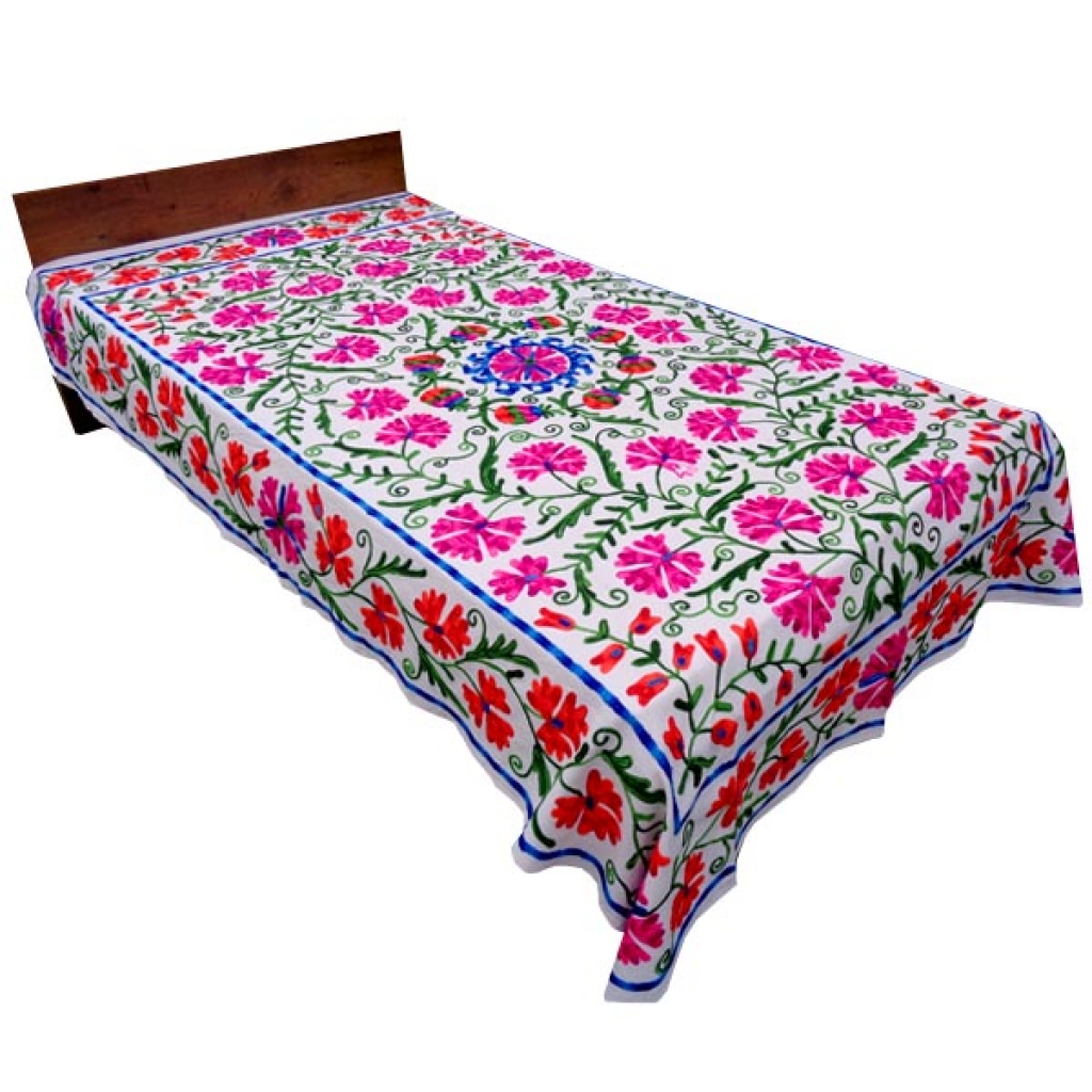 HANDMADE EMBROIDARY WORK COTTON SUZANI BEDCOVER