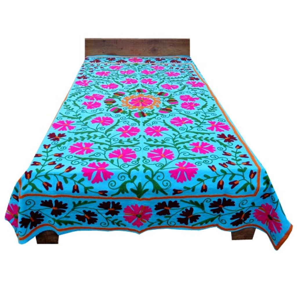 HANDMADE EMBROIDARY WORK COTTON SUZANI BEDCOVER
