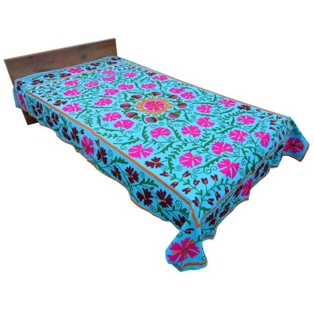 HANDMADE EMBROIDARY WORK COTTON SUZANI BEDCOVER