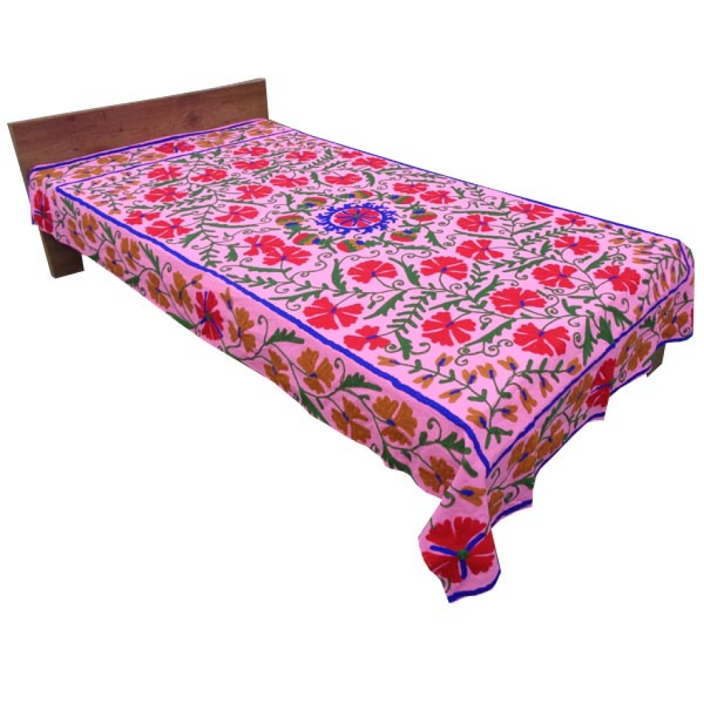 HANDMADE EMBROIDARY WORK COTTON SUZANI BEDCOVER