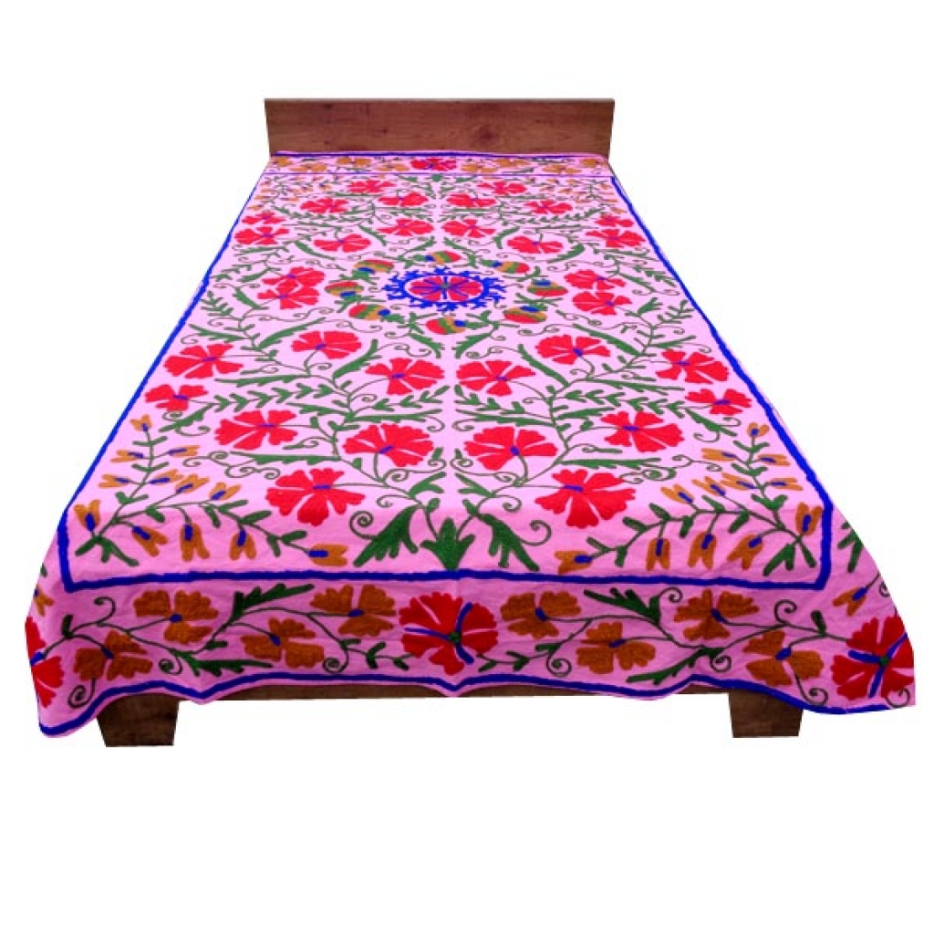 HANDMADE EMBROIDARY WORK COTTON SUZANI BEDCOVER