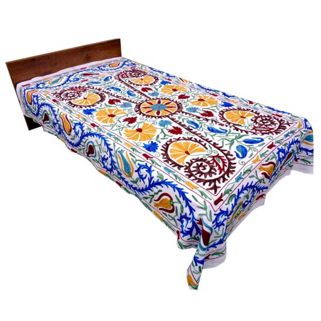 HANDMADE EMBROIDARY WORK COTTON SUZANI BEDCOVER