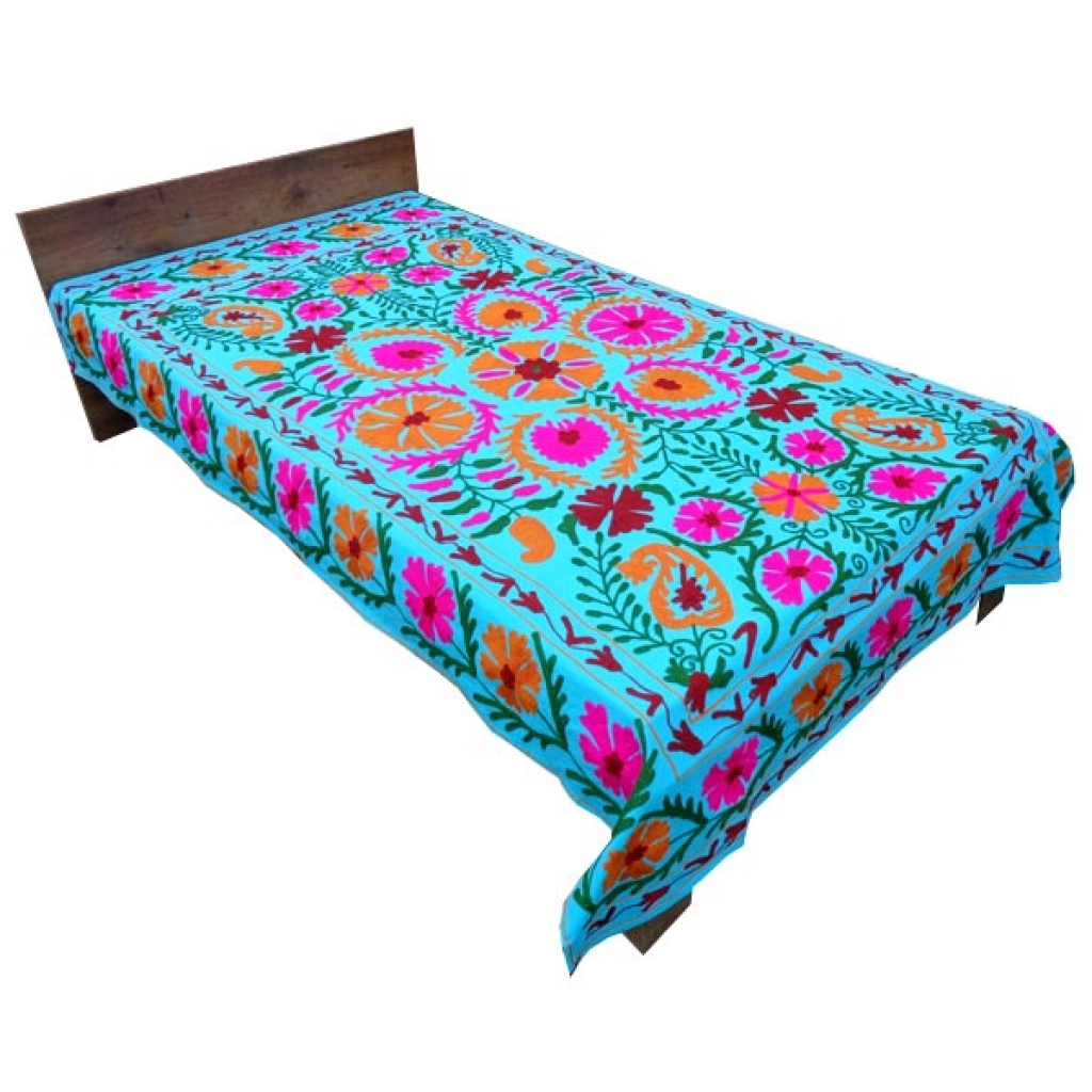 HANDMADE EMBROIDARY WORK COTTON SUZANI BEDCOVER