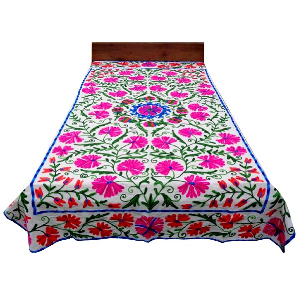 HANDMADE EMBROIDARY WORK COTTON SUZANI BEDCOVER