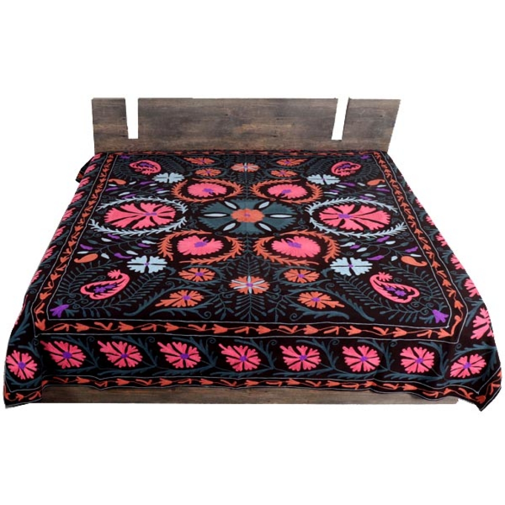 HANDMADE EMBROIDARY WORK COTTON SUZANI BEDCOVER