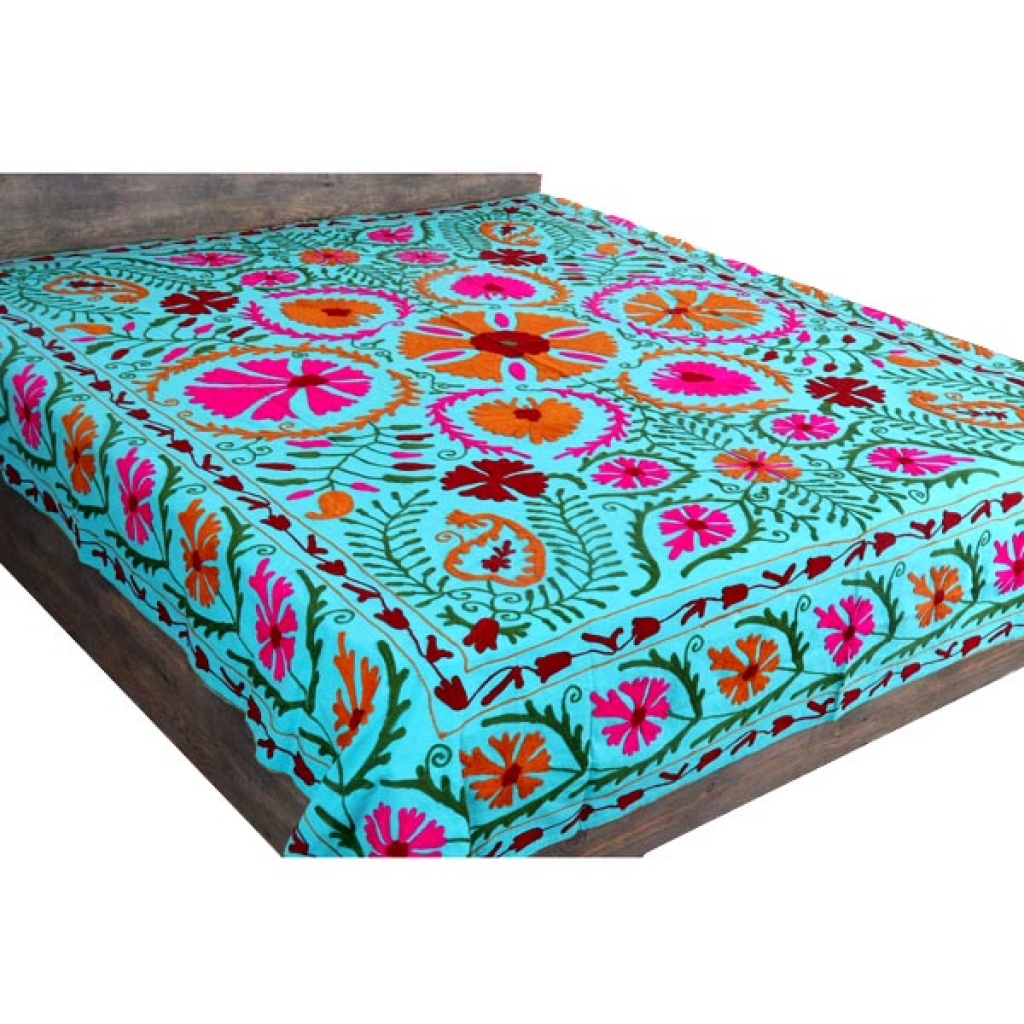 HANDMADE EMBROIDARY WORK COTTON SUZANI BEDCOVER