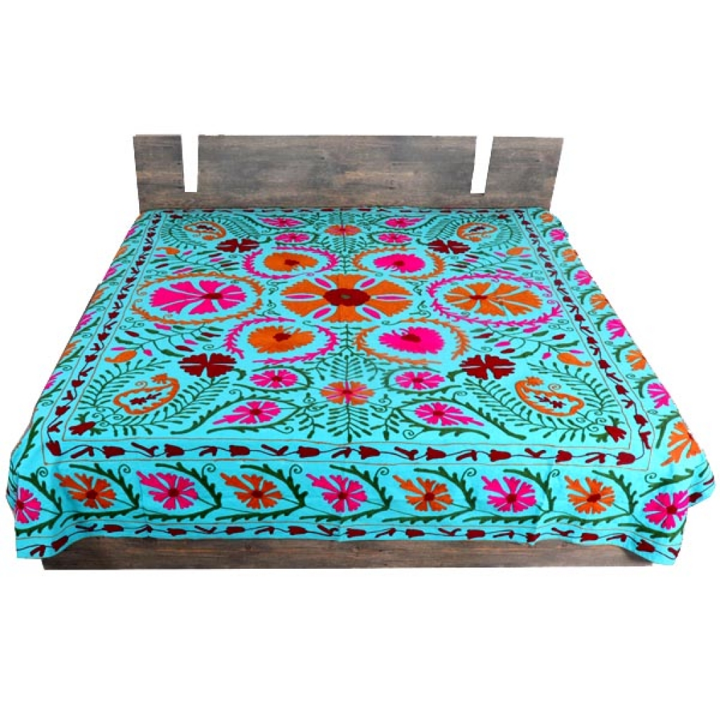 HANDMADE EMBROIDARY WORK COTTON SUZANI BEDCOVER