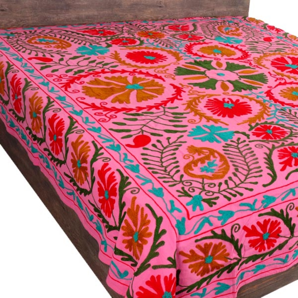 HANDMADE EMBROIDARY WORK COTTON SUZANI BEDCOVER