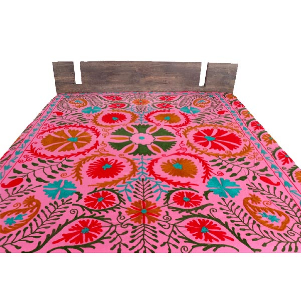 HANDMADE EMBROIDARY WORK COTTON SUZANI BEDCOVER
