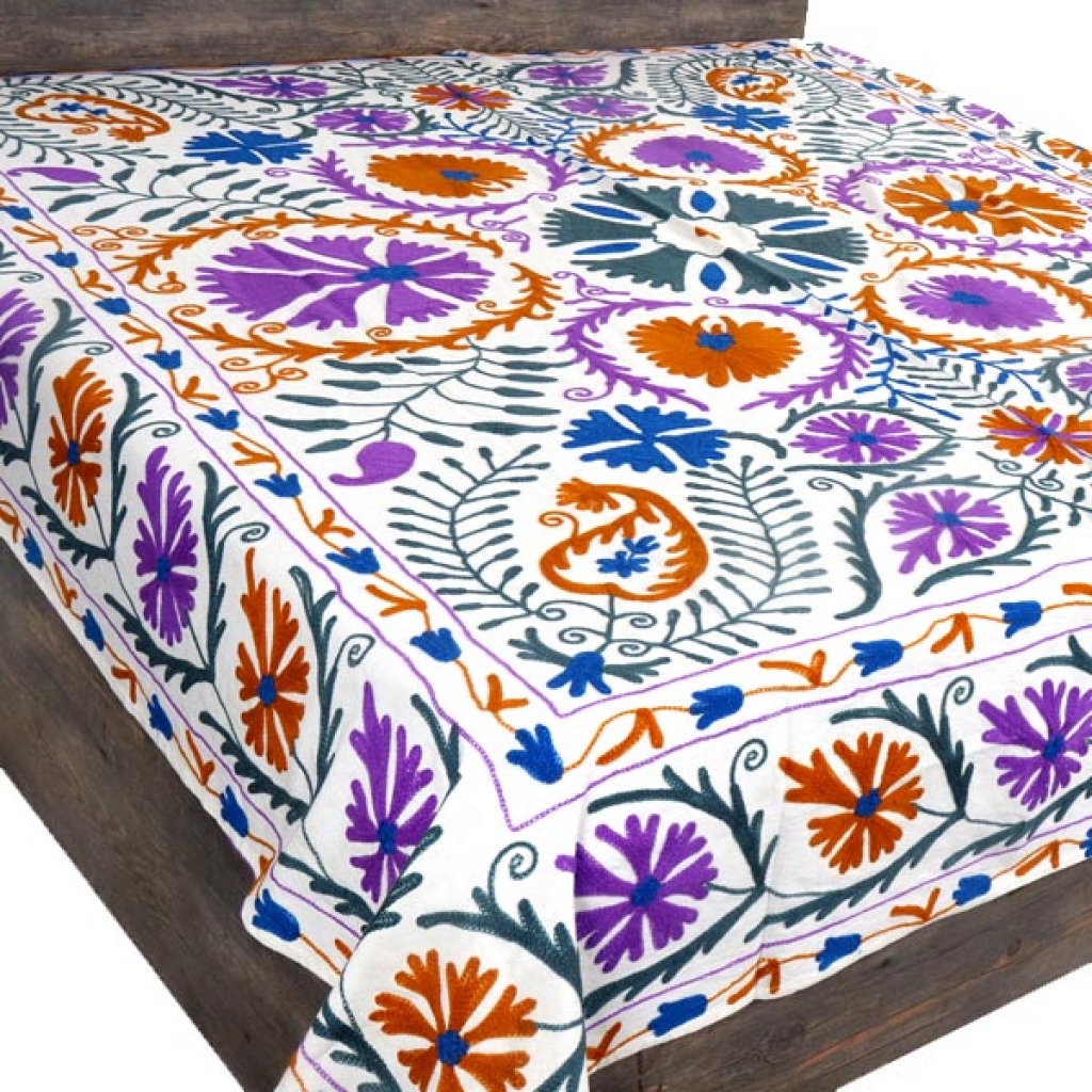 HANDMADE EMBROIDARY WORK COTTON SUZANI BEDCOVER