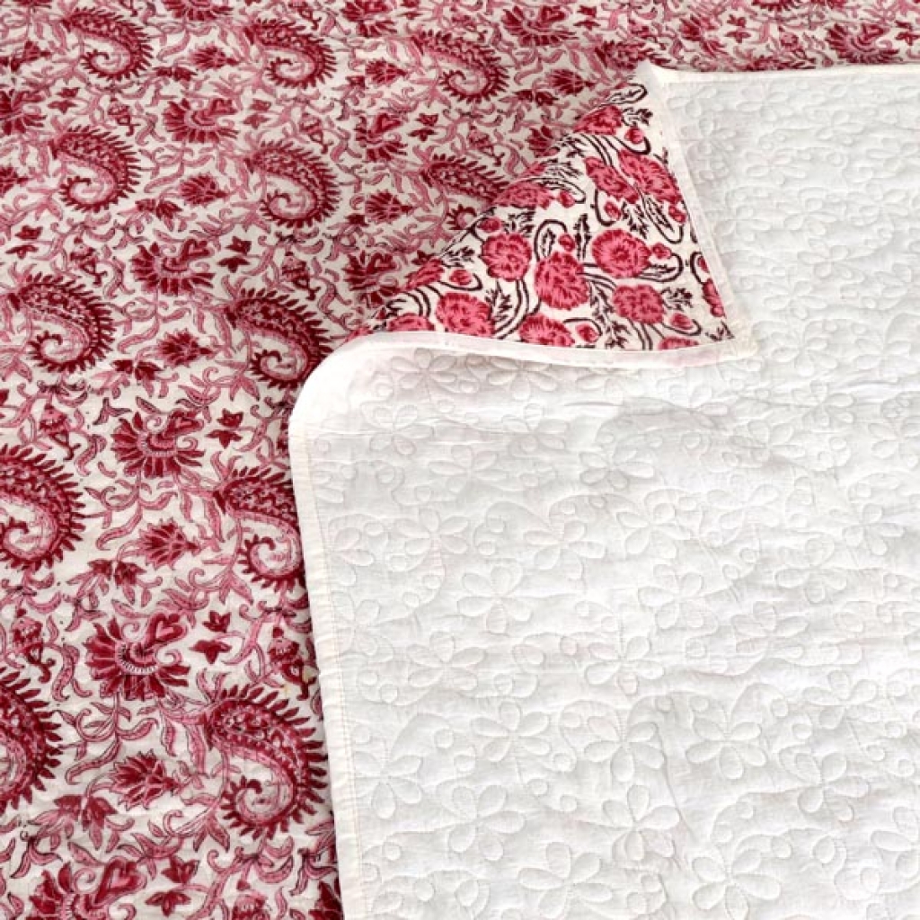 HANDMADE INDIAN PURE COTTON DESIGNER QUILTED