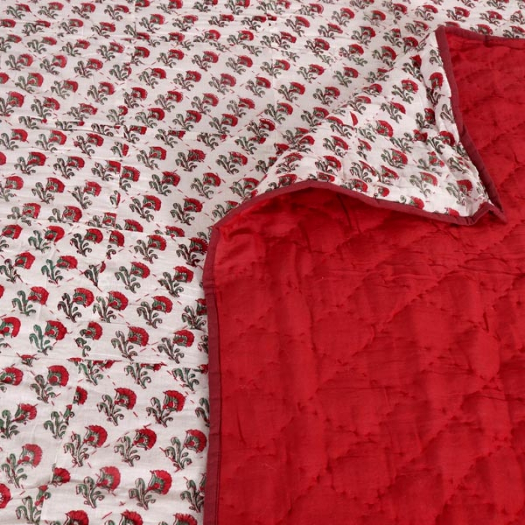 HANDMADE INDIAN PURE COTTON DESIGNER QUILTED