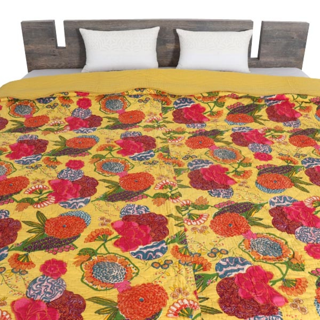 HANDMADE INDIAN PURE COTTON DESIGNER QUILTED