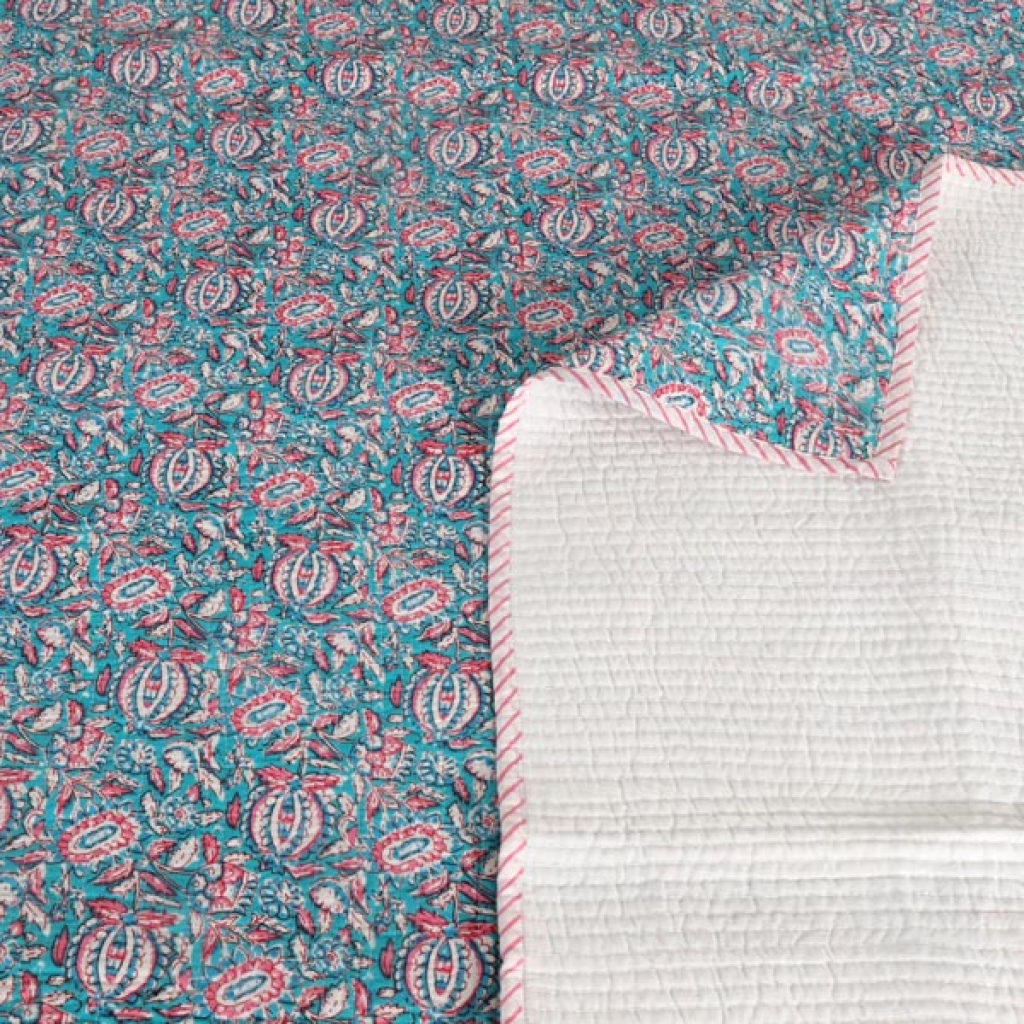 HANDMADE INDIAN PURE COTTON DESIGNER QUILTED