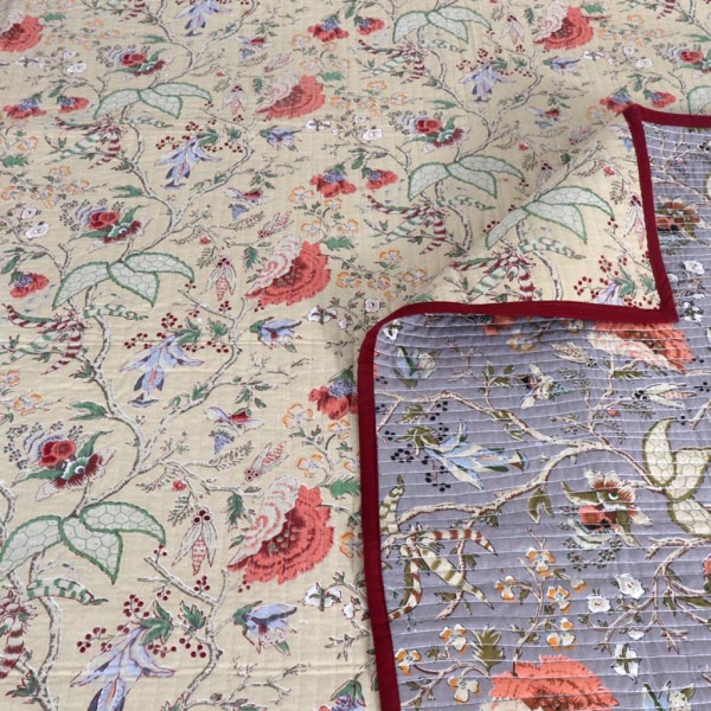 HANDMADE INDIAN PURE COTTON DESIGNER QUILTED