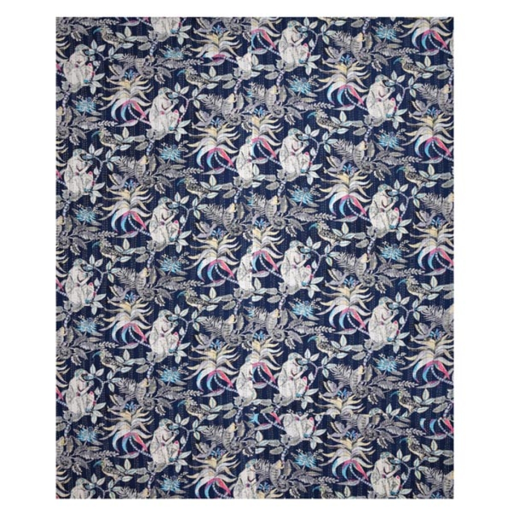 PURE COTTON MONKEY PRINTED COTTON KANTHA BEDCOVER