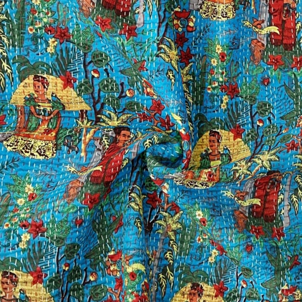 KANTHA BED COVER FARIDA PRINTED
