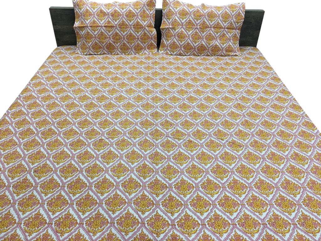 COTTON SCREEN PRINTED PAKHI BED SHEETS