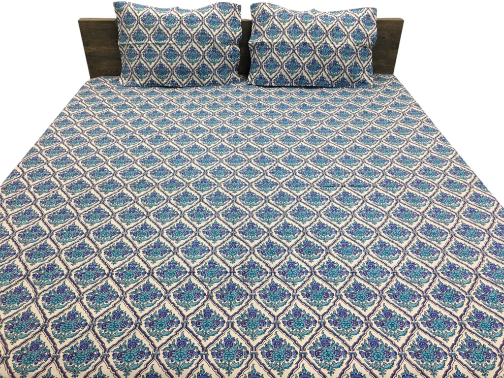 COTTON SCREEN PRINTED PAKHI BED SHEETS
