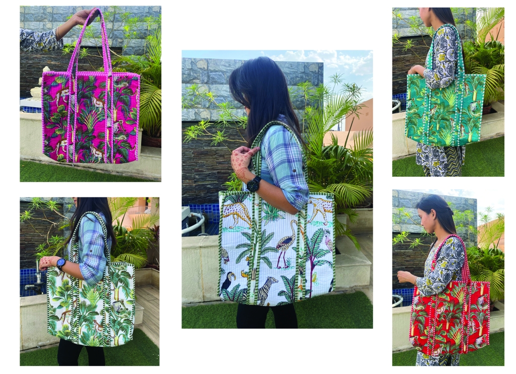 COTTON QUILTED TOTE BAGS