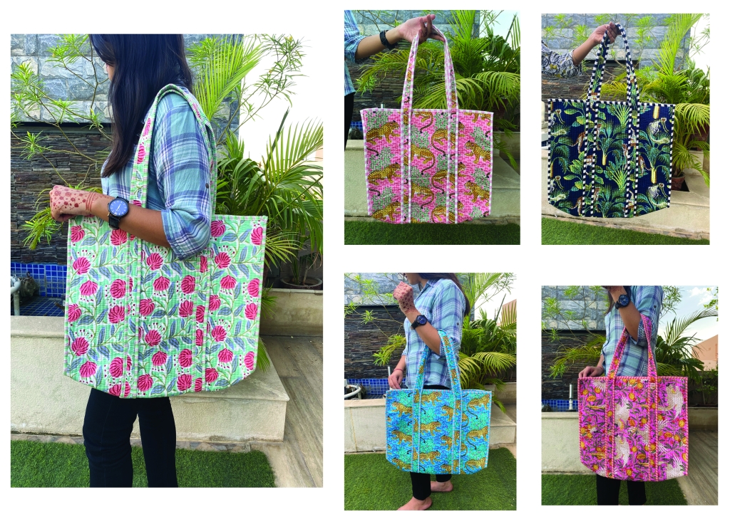 COTTON QUILTED TOTE BAGS